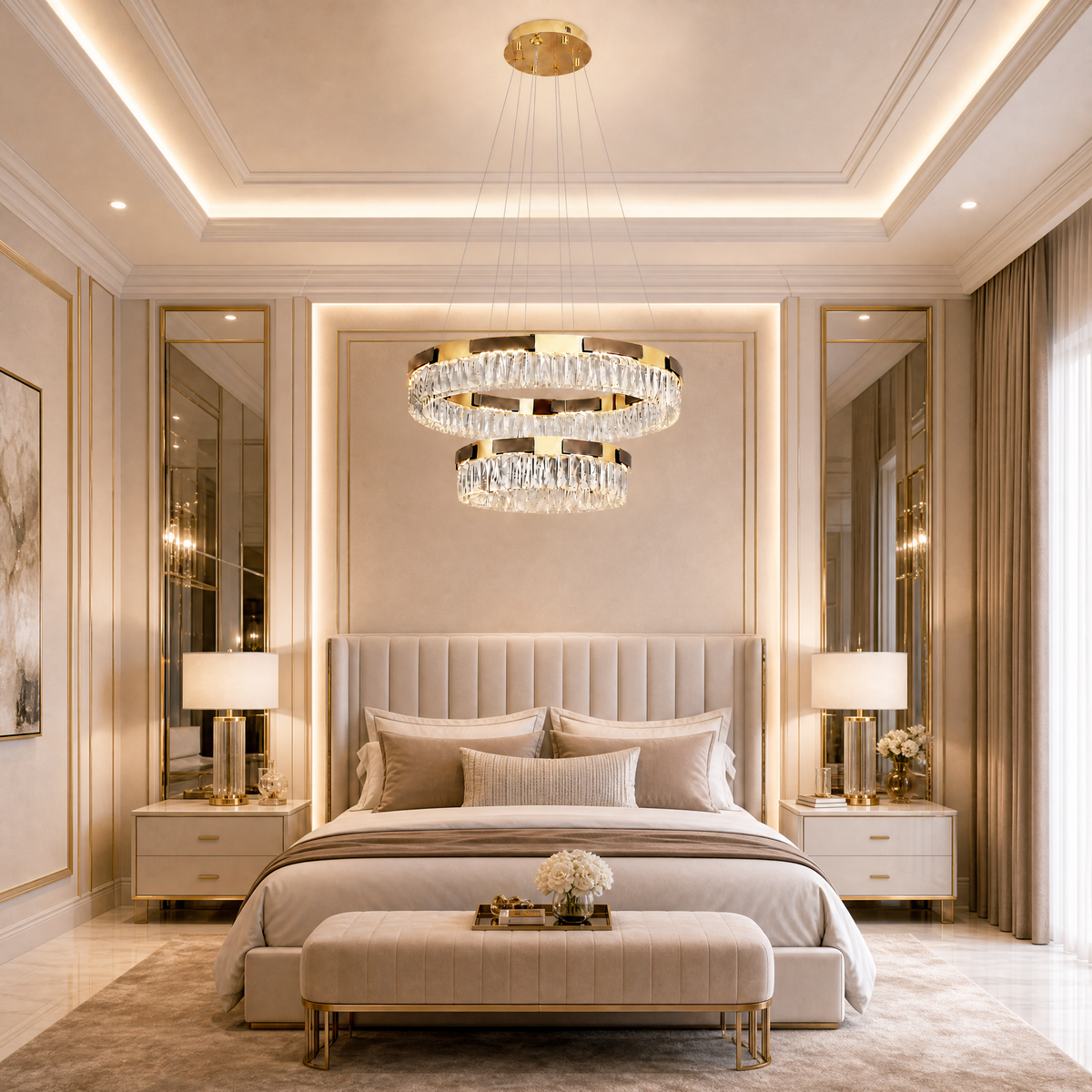 Mughetto Crystal Duo Chandelier