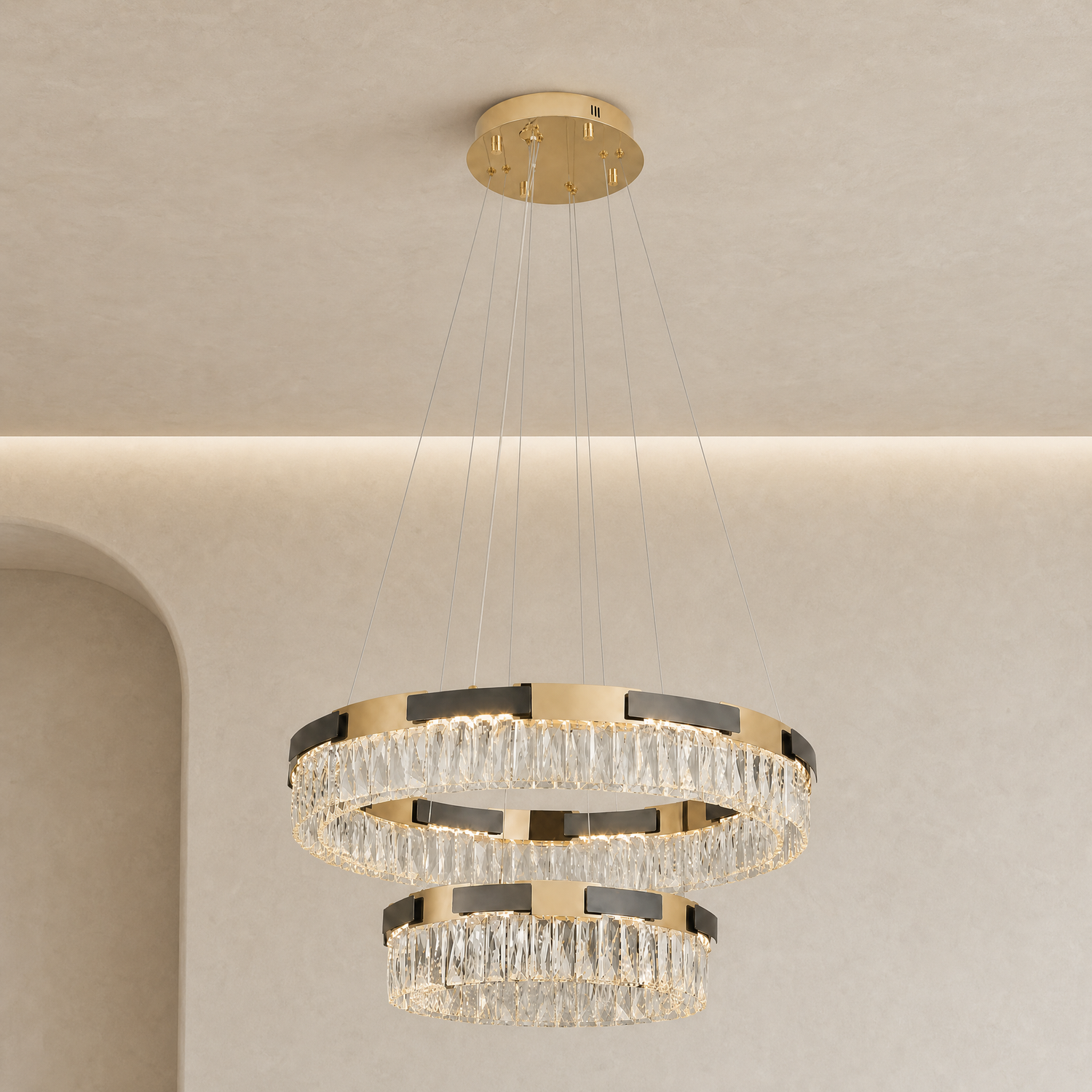 Mughetto Crystal Duo Chandelier
