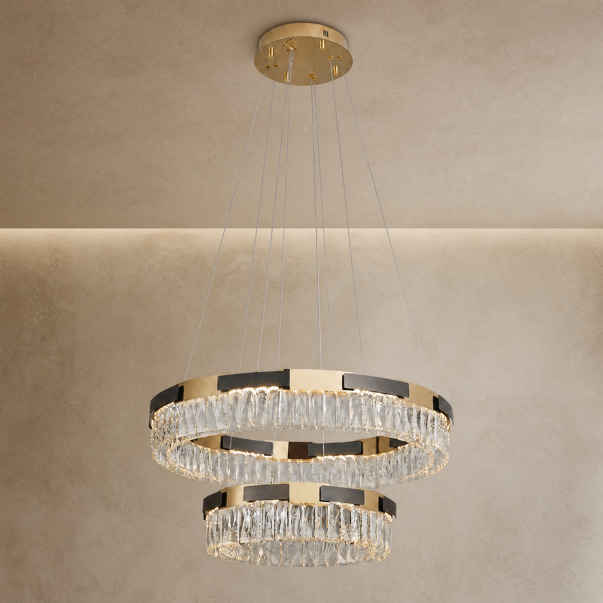 Mughetto Crystal Duo Chandelier