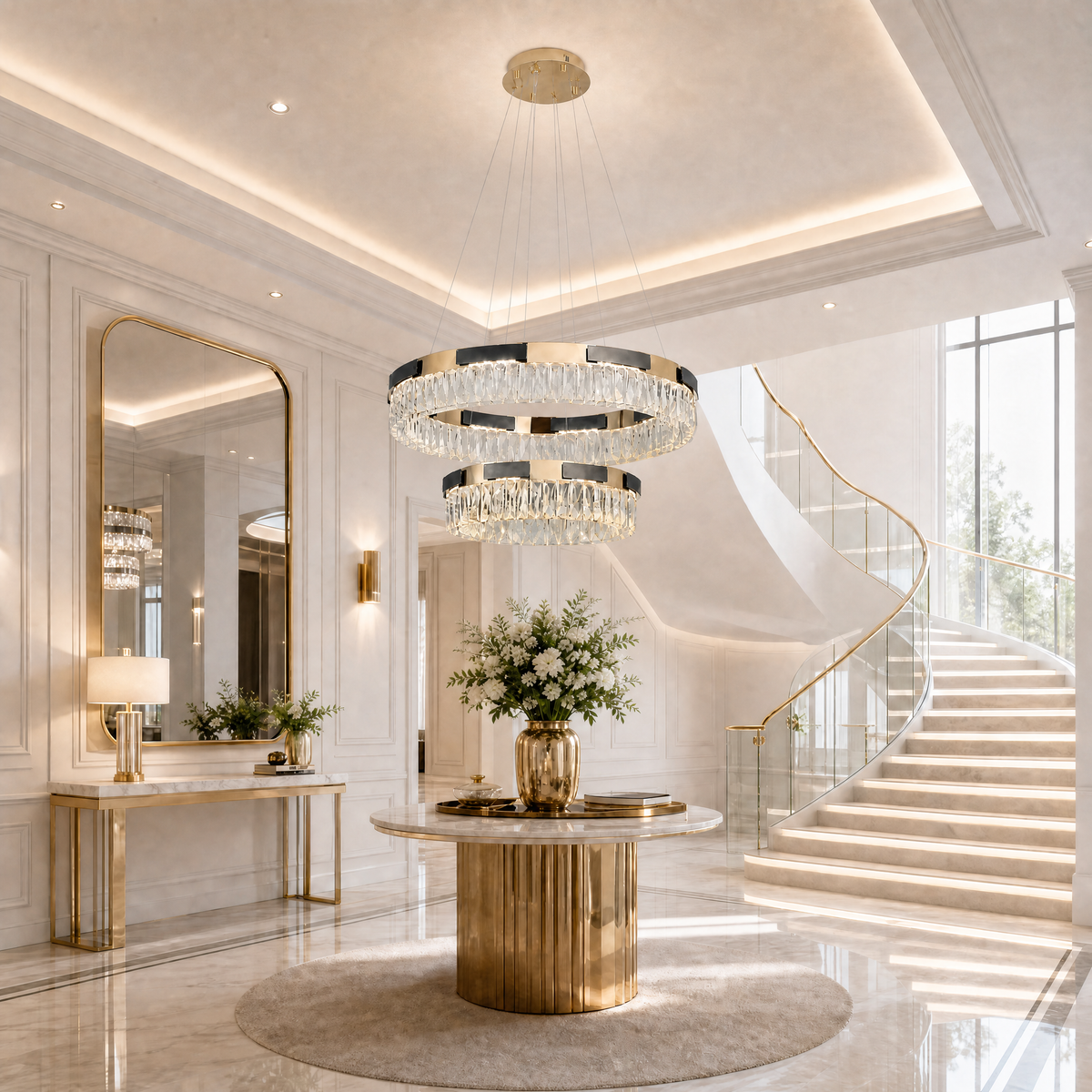 Mughetto Crystal Duo Chandelier