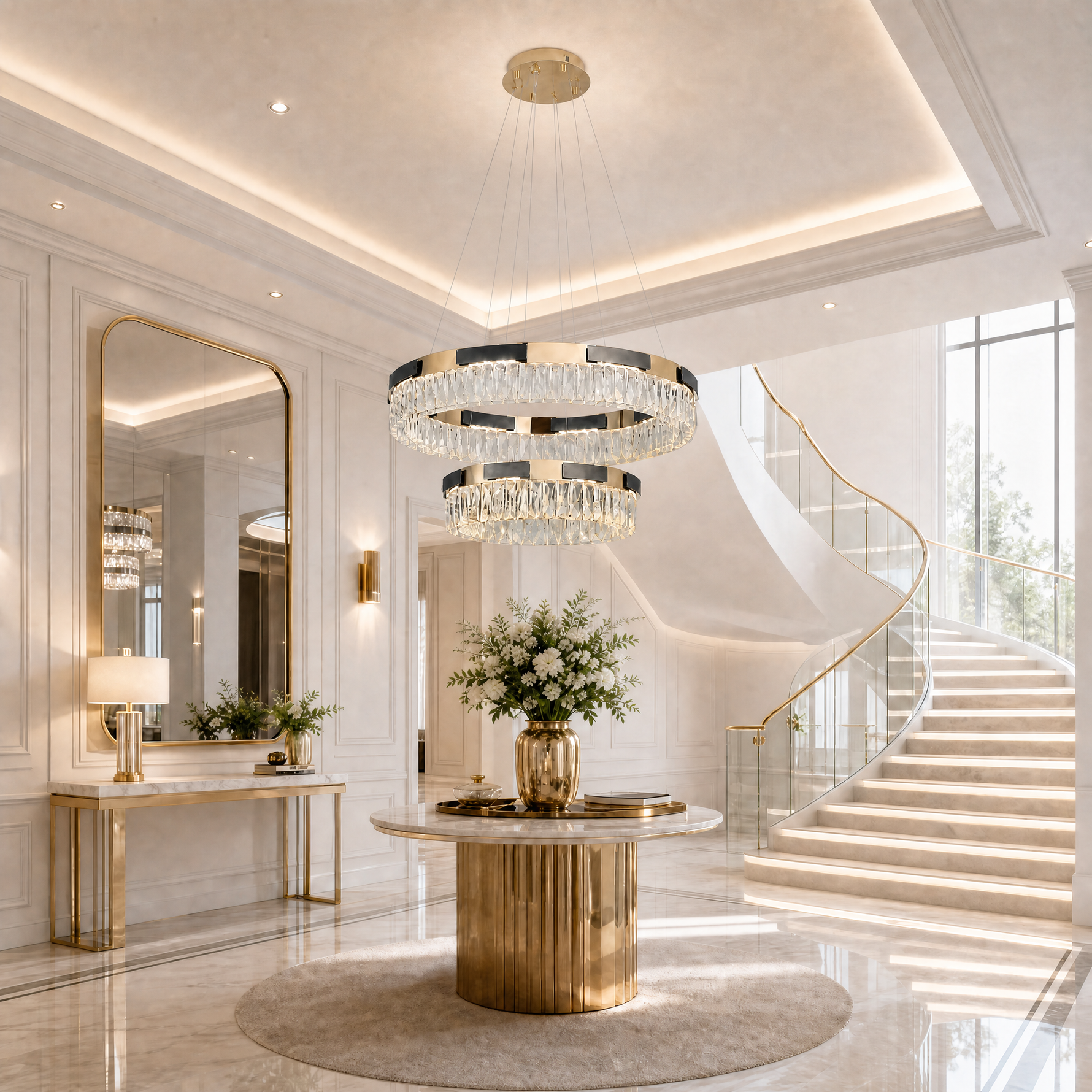 Mughetto Crystal Duo Chandelier