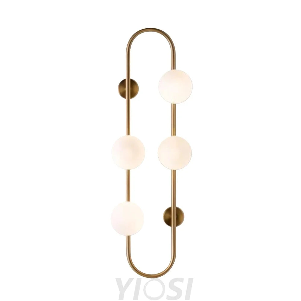 Buch Multi-Bulb Gold & Black Wall Lamp with Glass Shades