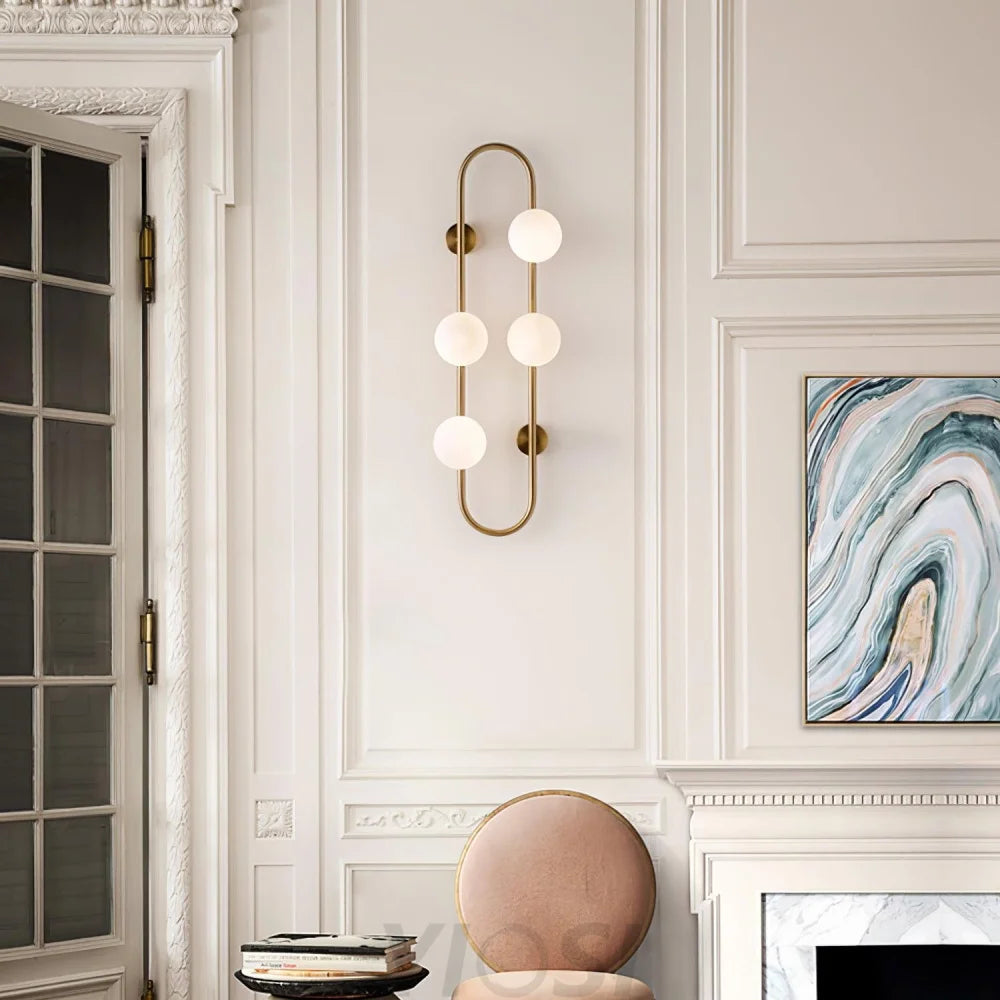 Buch Multi-Bulb Gold & Black Wall Lamp with Glass Shades