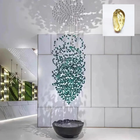 Multicolor Crystal Stone Round/Long canopy Chandelier - Helia-1-Yiosilamp