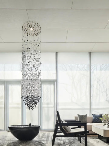 Multicolor Crystal Stone Round/Long canopy Chandelier - Helia-1-Yiosilamp