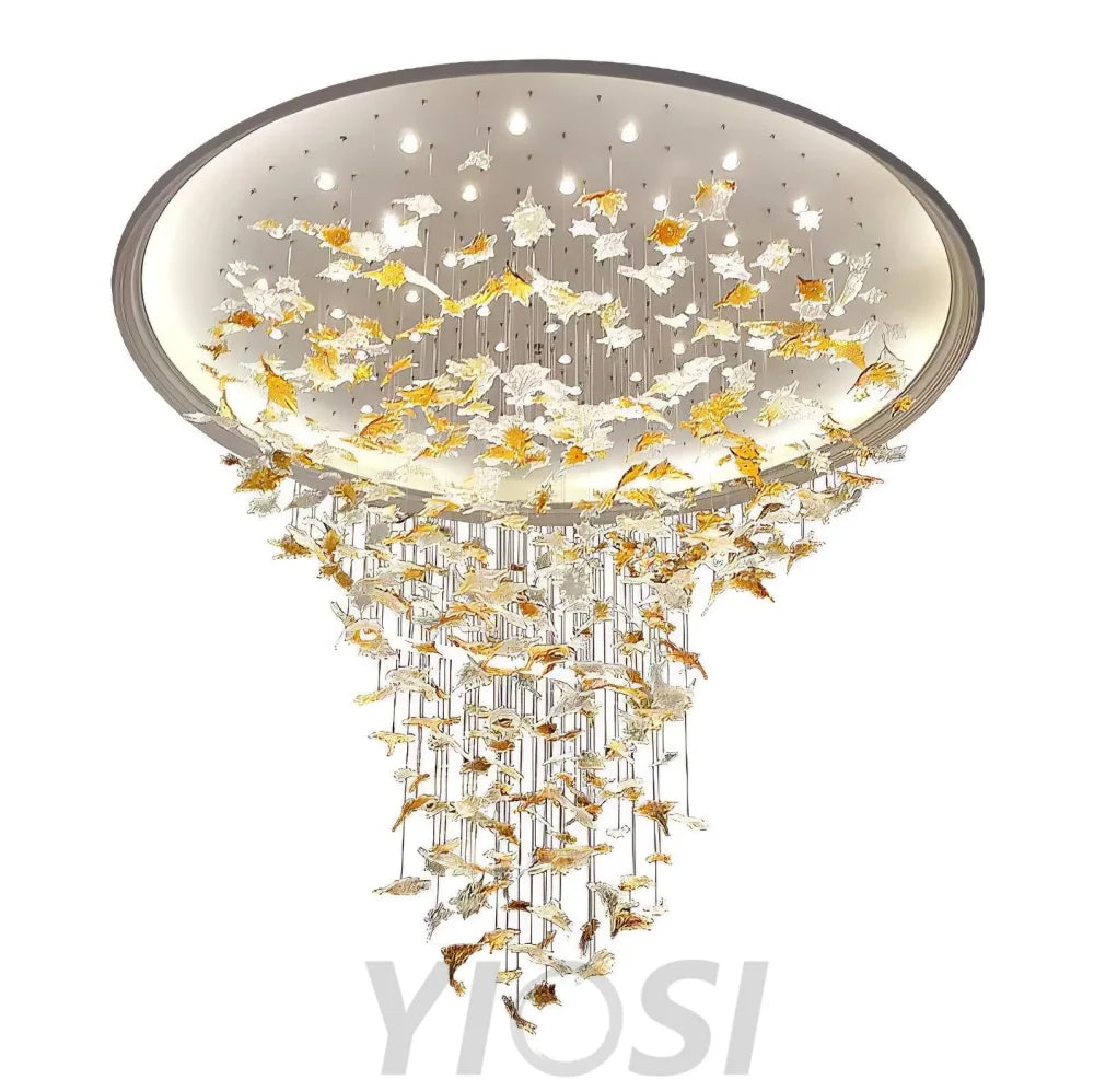 Multicolor Maple Leaf Chandelier - Helia-1-Yiosilamp