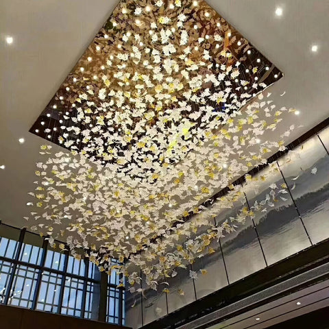 Multicolor Maple Leaf Chandelier - Helia-1-Yiosilamp
