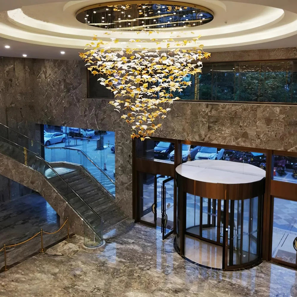 Multicolor Maple Leaf Chandelier - Helia-1-Yiosilamp