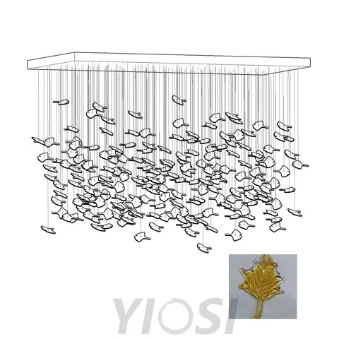Multicolor Maple Leaf Chandelier - Helia-1-Yiosilamp