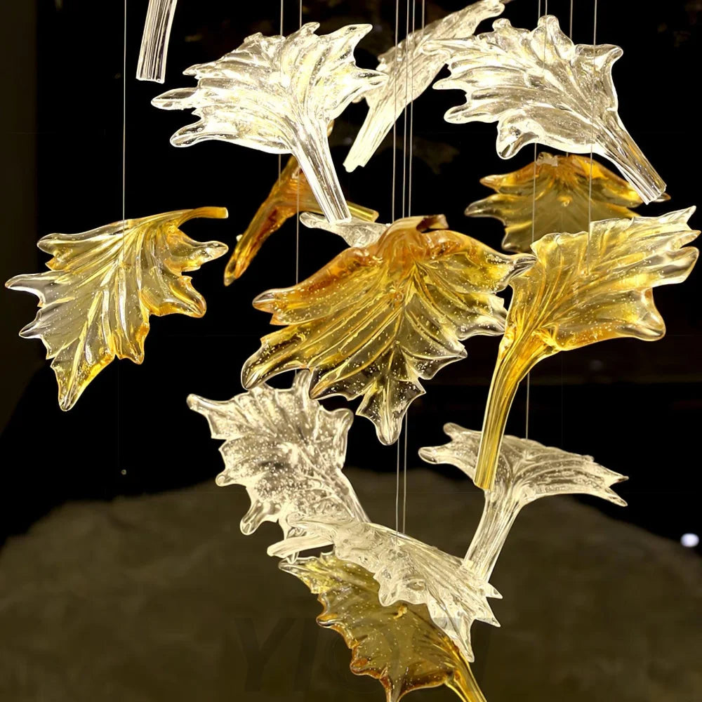 Multicolor Maple Leaf Chandelier - Helia-1-Yiosilamp