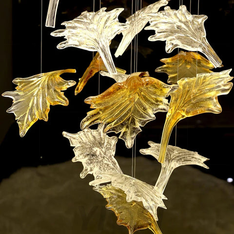 Multicolor Maple Leaf Chandelier - Helia-1-Yiosilamp