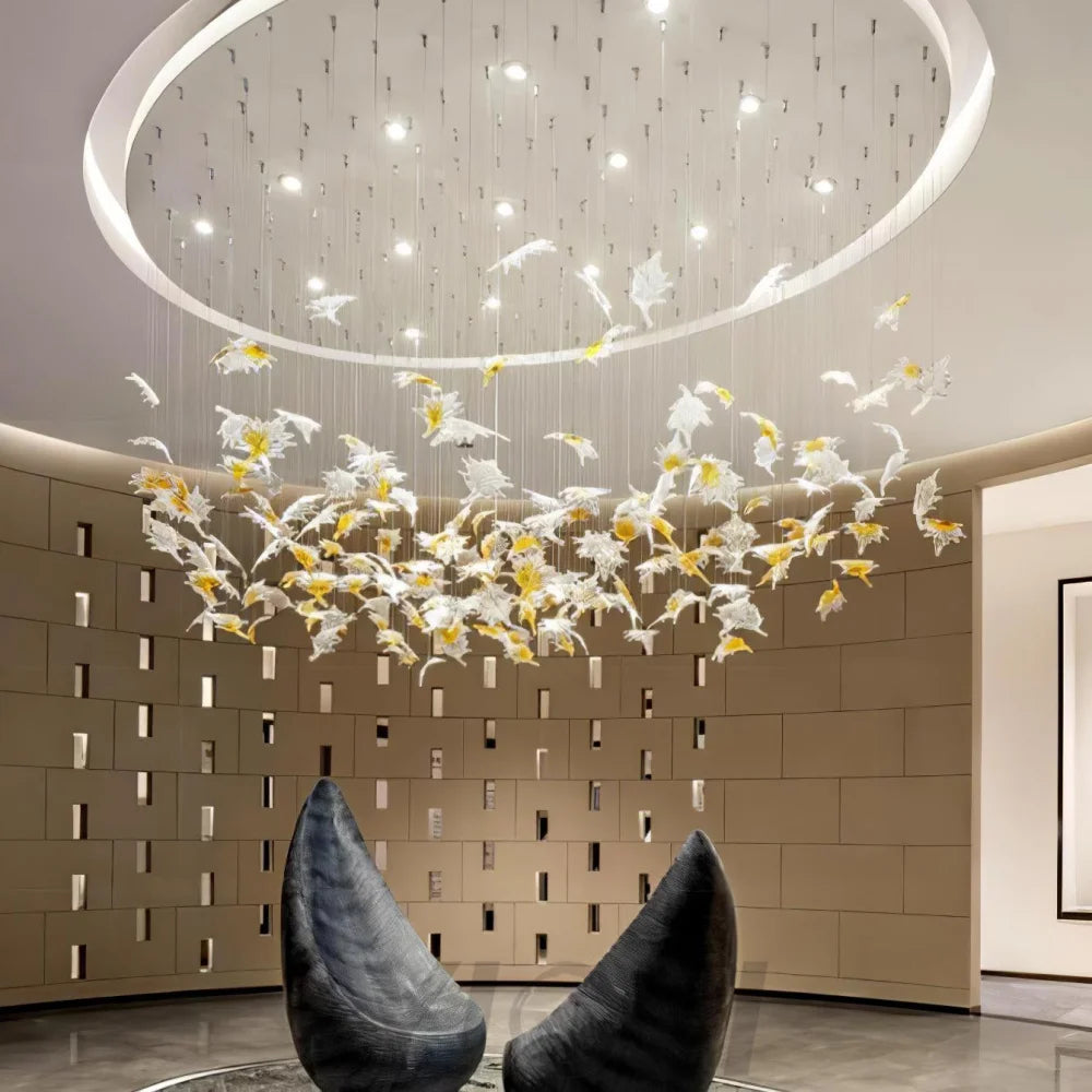 Multicolor Maple Leaf Chandelier - Helia-1-Yiosilamp
