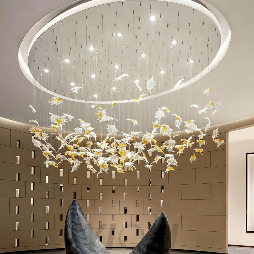 Multicolor Maple Leaf Chandelier - Helia-1-Yiosilamp