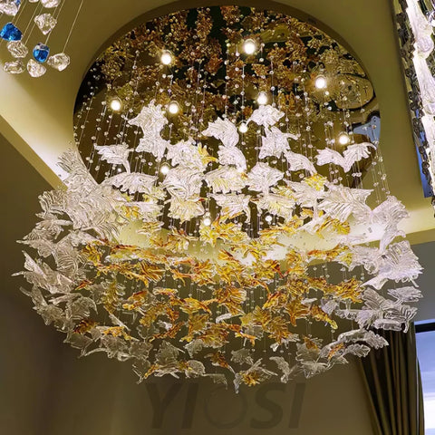 Multicolor Maple Leaf Chandelier - Helia-1-Yiosilamp