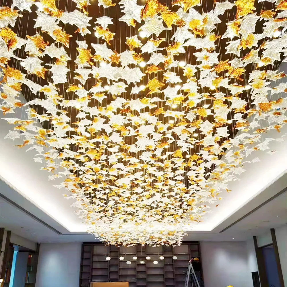 Multicolor Maple Leaf Chandelier - Helia-1-Yiosilamp
