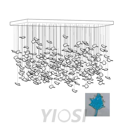 Multicolor Maple Leaf Chandelier - Helia-1-Yiosilamp