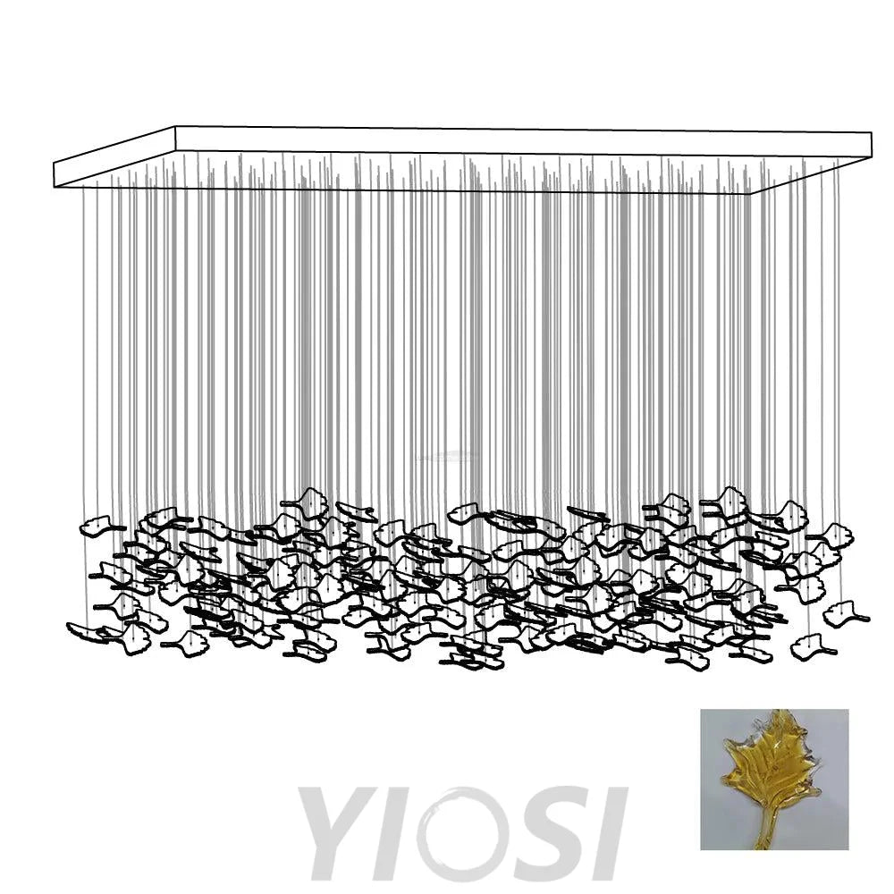 Multicolor Maple Leaf Chandelier - Helia-1-Yiosilamp
