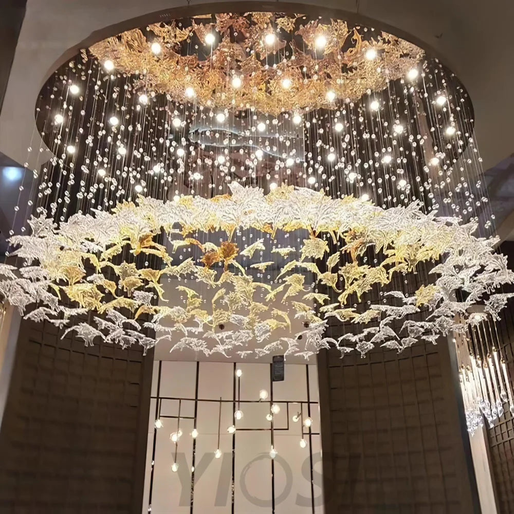 Multicolor Maple Leaf Chandelier - Helia-1-Yiosilamp