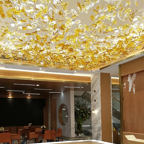 Multicolor Maple Leaf Chandelier - Helia-1-Yiosilamp