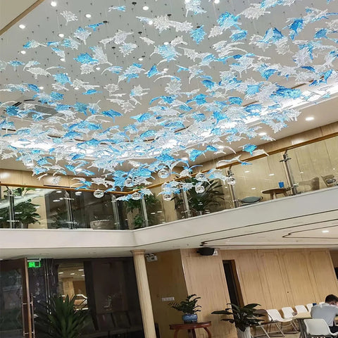 Multicolor Maple Leaf Chandelier - Helia-1-Yiosilamp