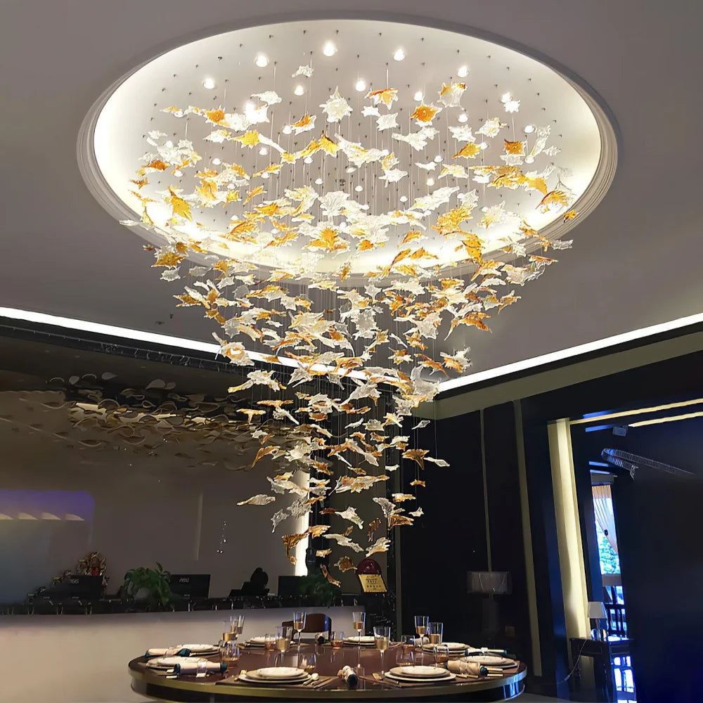 Multicolor Maple Leaf Chandelier - Helia-1-Yiosilamp