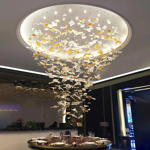 Multicolor Maple Leaf Chandelier - Helia-1-Yiosilamp