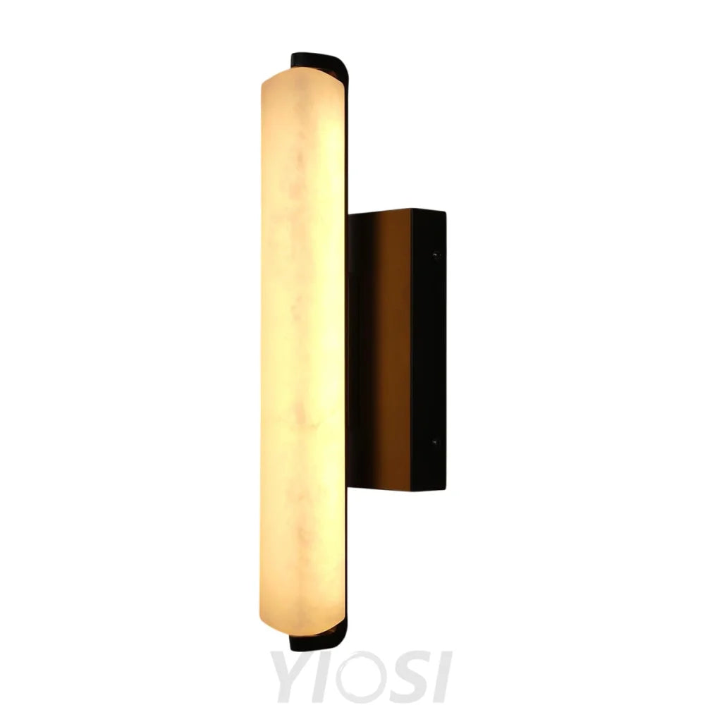 Natural Alabaster Wall Sconces 15in / Black