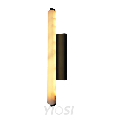Natural Alabaster Wall Sconces 25in / Black