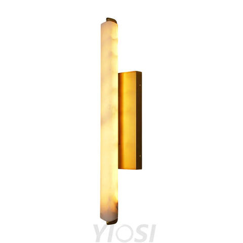 Natural Alabaster Wall Sconces 25in / Gold