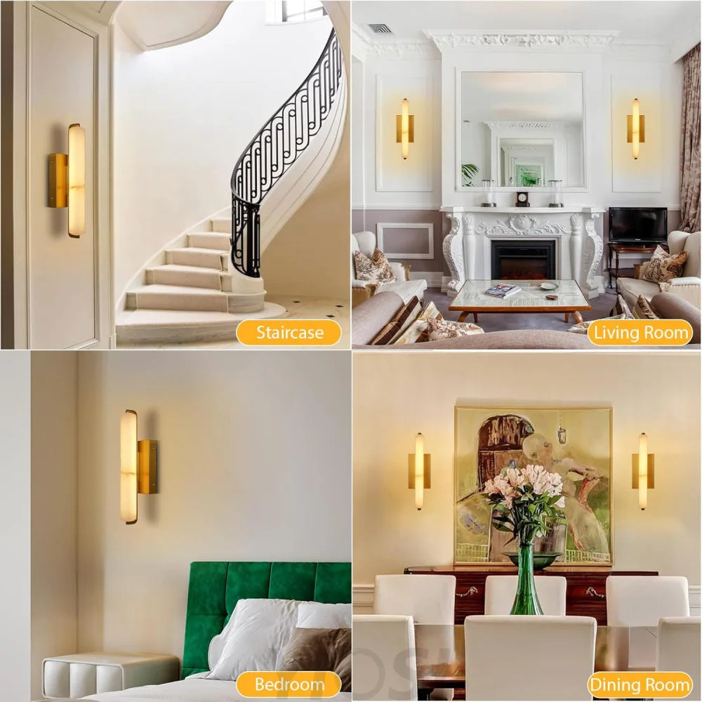 Natural Alabaster Wall Sconces