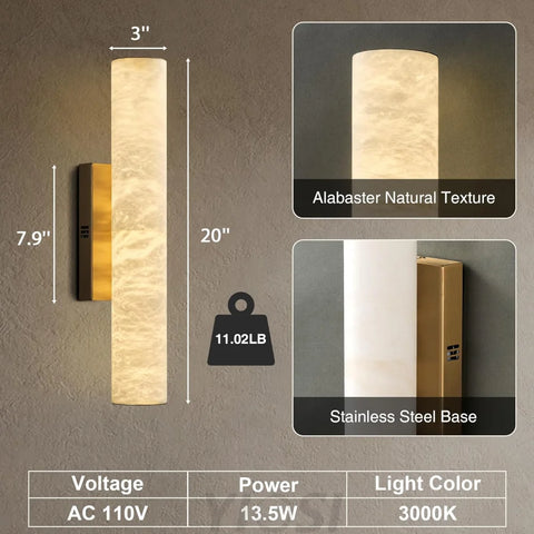 Natural Alabaster Wall Sconces