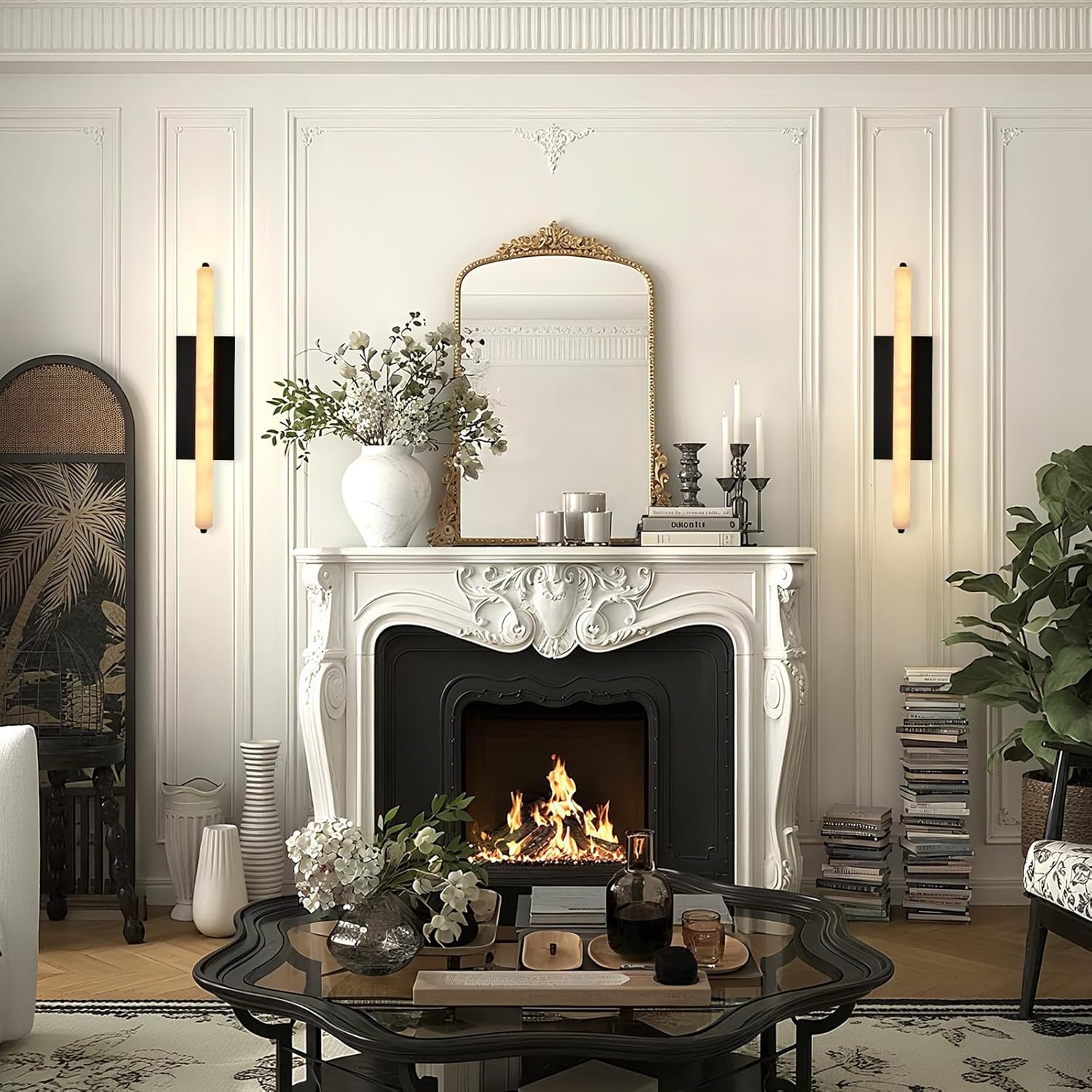Natural Alabaster Wall Sconces