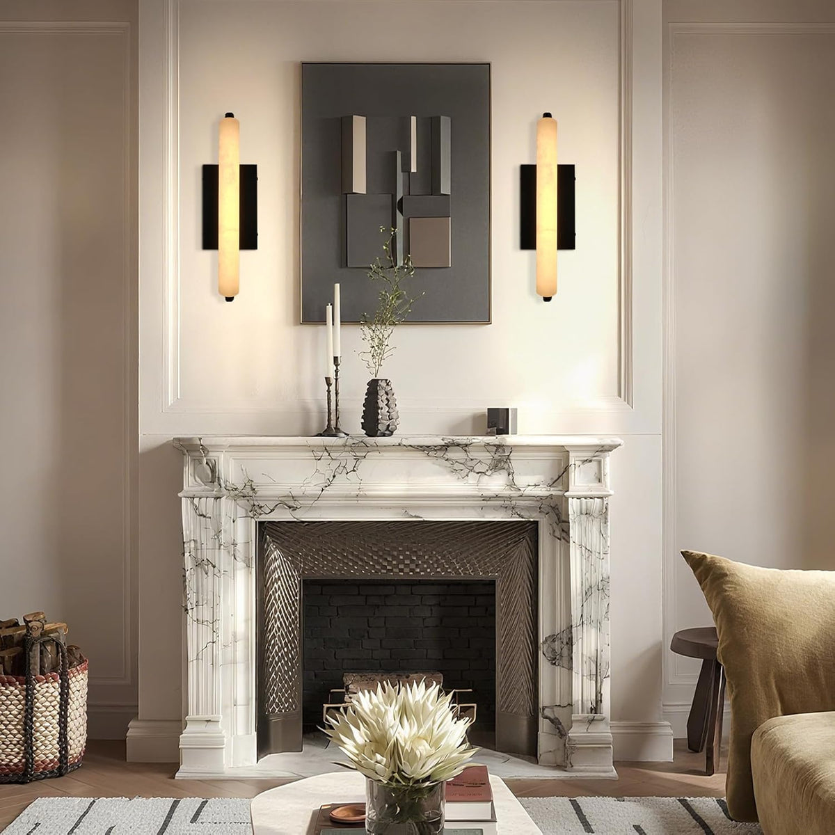 Natural Alabaster Wall Sconces