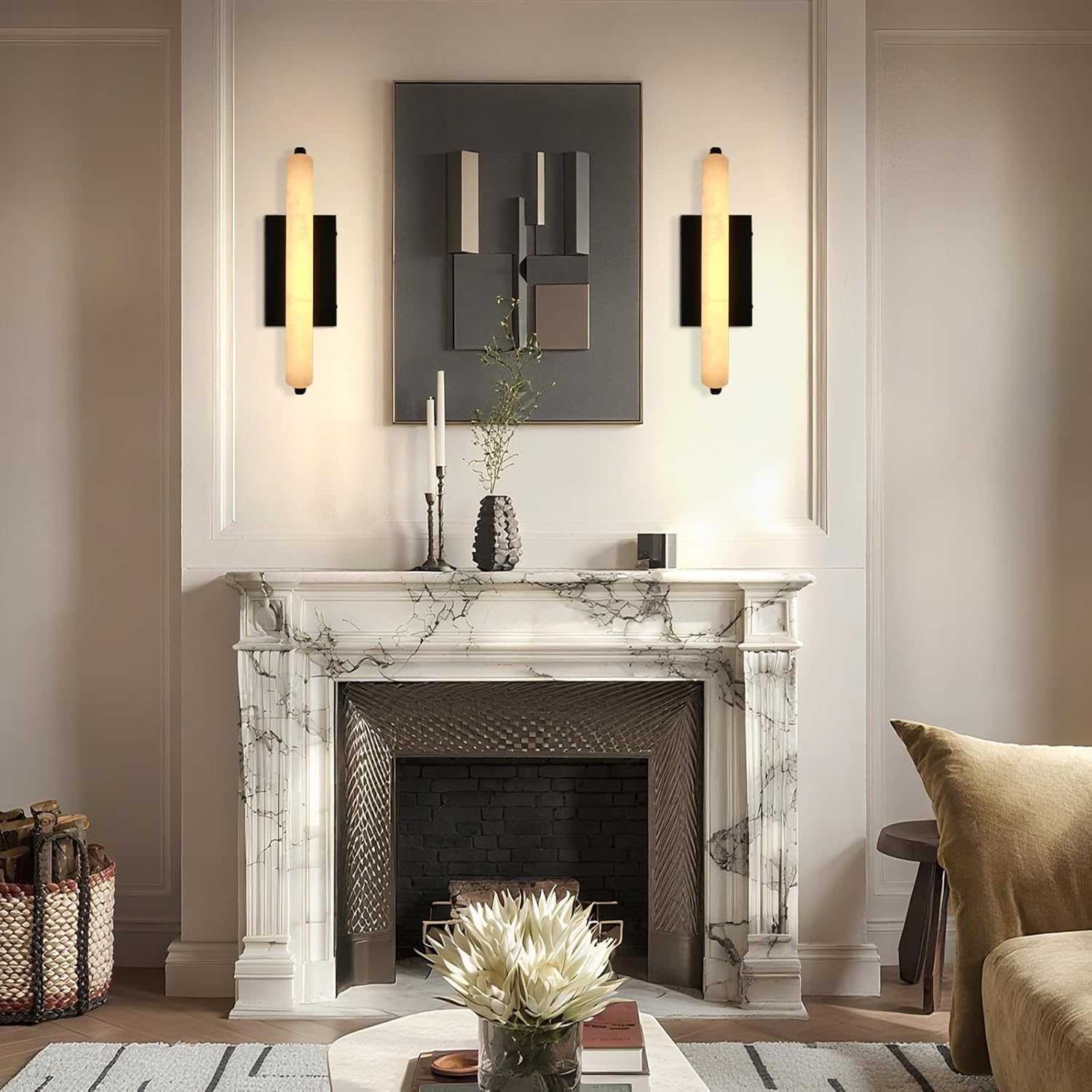Natural Alabaster Wall Sconces