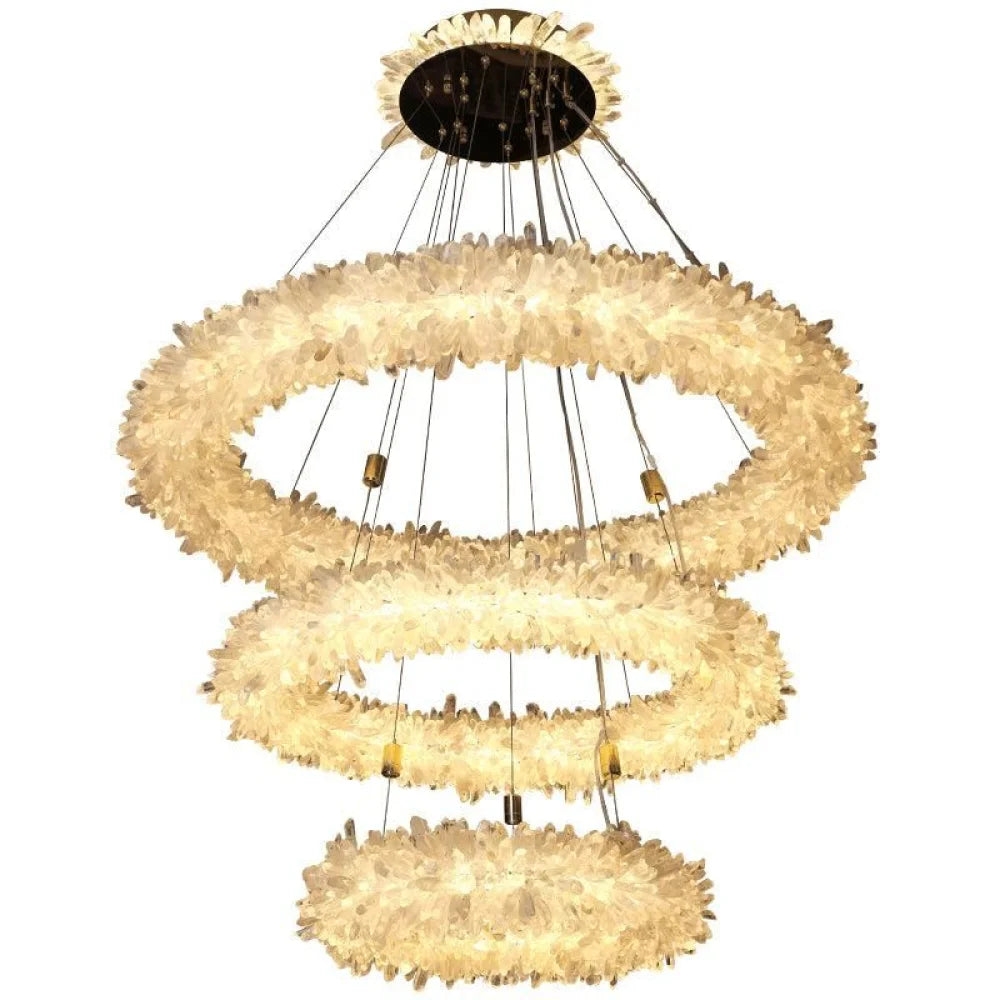 Rock Crystal Halo Modern Chandelier - camilalamps