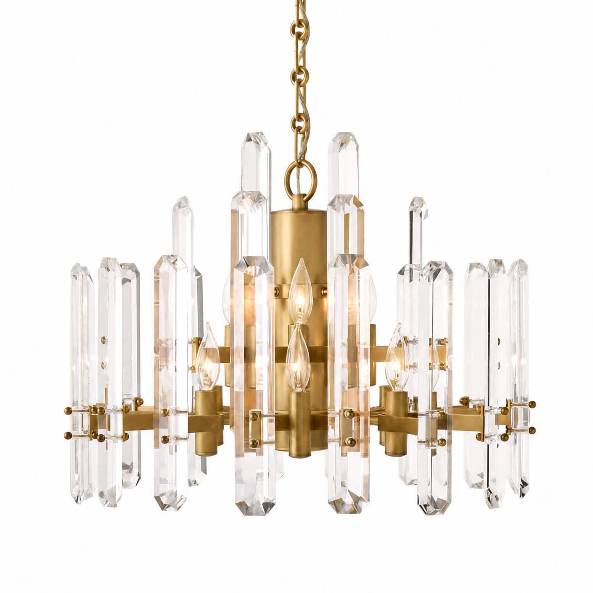 New Style Washboard Marble Slice Round Pendant Light D22"