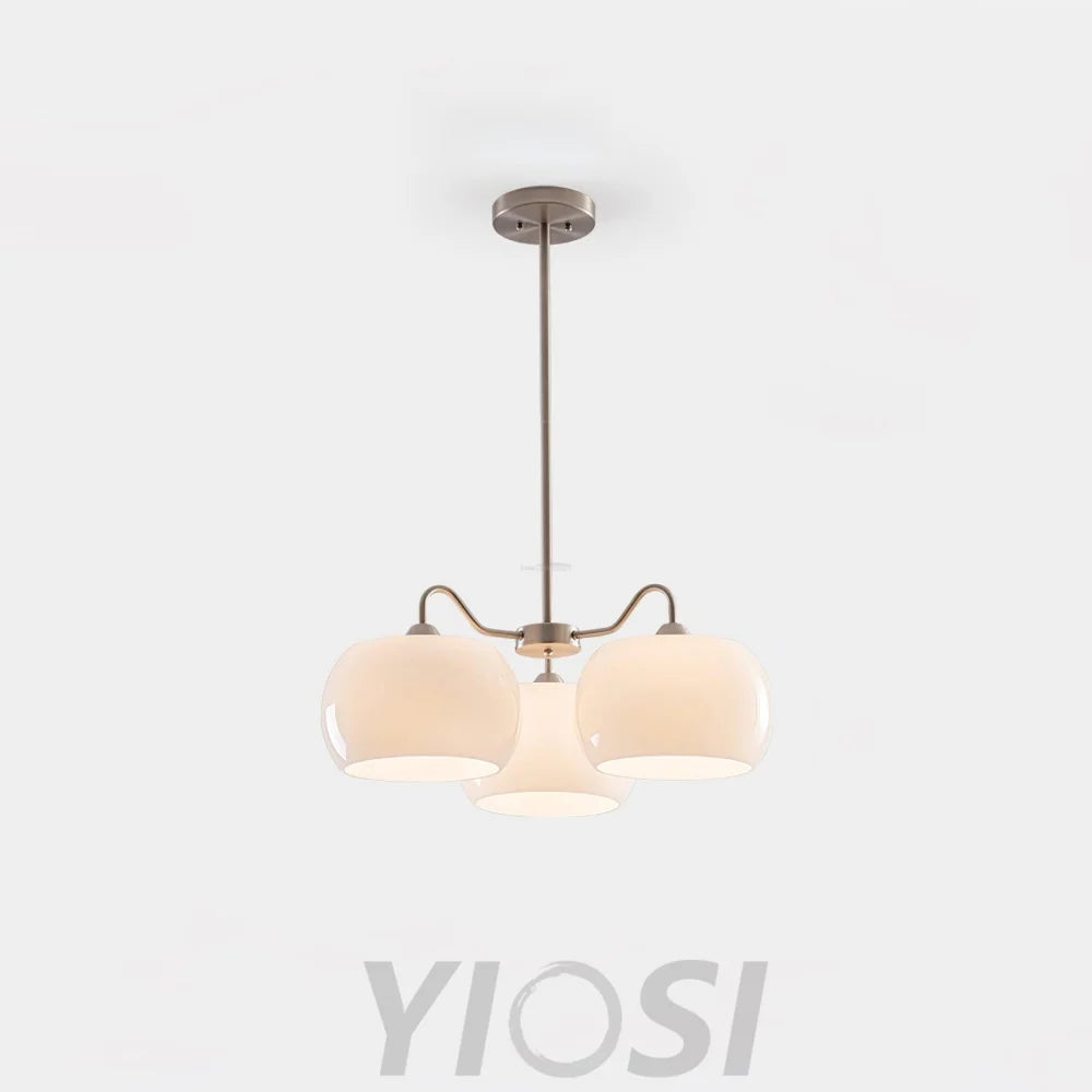 Nickel Glass Persimmon Chandelier with 3/5 heads - Glass Chandelier, Optimized, Persimmon-1-Yiosilamp