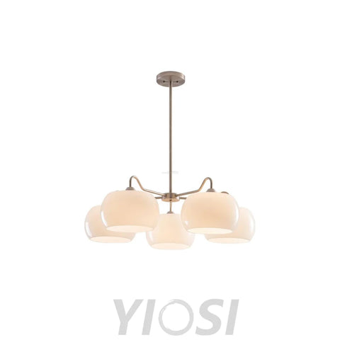 Nickel Glass Persimmon Chandelier with 3/5 heads - Glass Chandelier, Optimized, Persimmon-1-Yiosilamp