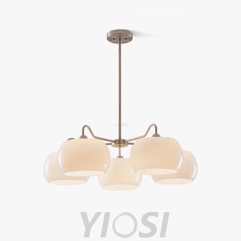 Nickel Glass Persimmon Chandelier with 3/5 heads - Glass Chandelier, Optimized, Persimmon-1-Yiosilamp