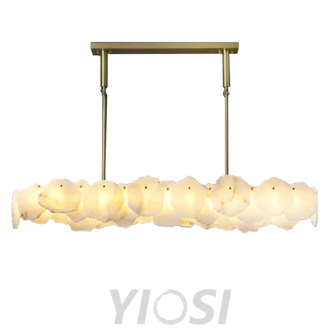 Noah Alabaster Modern Snowflake Linear Chandelier Chandelier