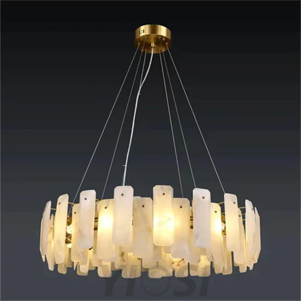 Noah Alabaster Round Chandelier Chandelier