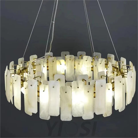 Noah Alabaster Round Chandelier Chandelier