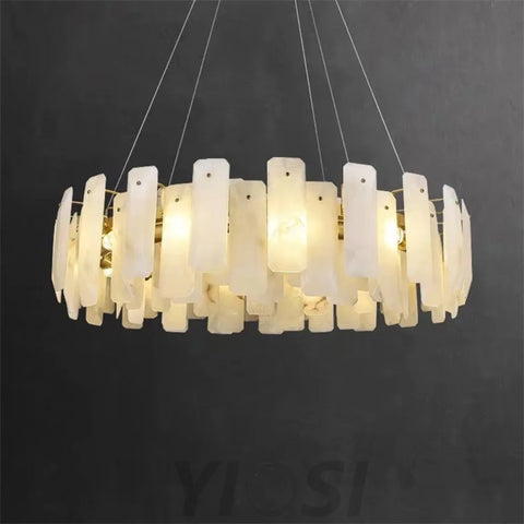 Noah Alabaster Round Chandelier Chandelier