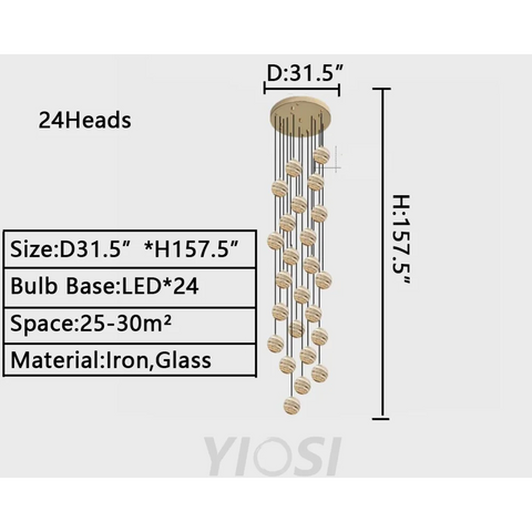 D31.5"*H157.5" chandelier,chandeliers,sky,star,stairs,staircase,spiral staircase,long,extra large,large,huge,big,oversize