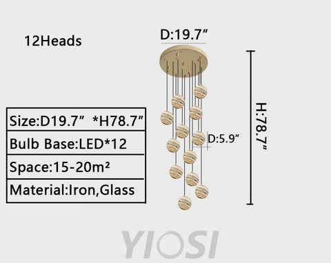 D19.7"*H78.7" chandelier,chandeliers,sky,star,stairs,staircase,spiral staircase,long,extra large,large,huge,big,oversize