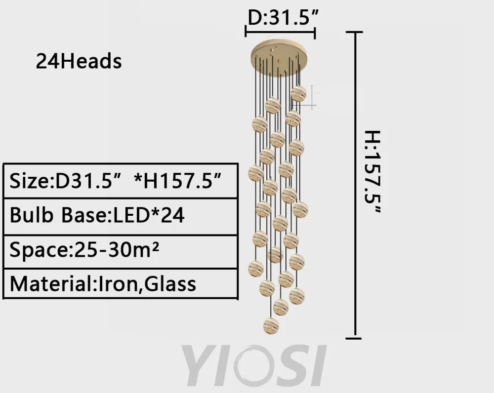 D31.5"*H157.5" chandelier,chandeliers,sky,star,stairs,staircase,spiral staircase,long,extra large,large,huge,big,oversize