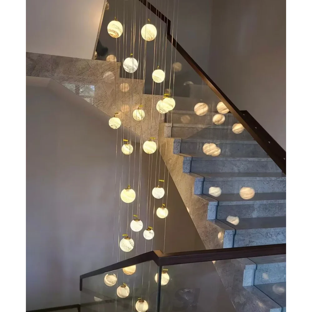 Nordic Planet Creative Long Pendant Chandelier For Staircase/Foyer/High-Ceiling Hallway Chandeliers
