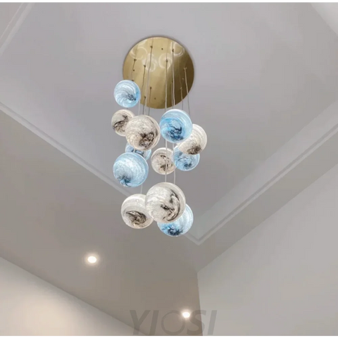 Nordic Planet Creative Long Pendant Chandelier For Staircase/Foyer/High-Ceiling Hallway Chandeliers