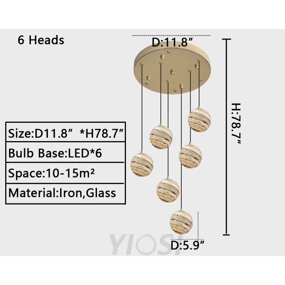 D11.8"*H78.7" chandelier,chandeliers,sky,star,stairs,staircase,spiral staircase,long,extra large,large,huge,big,oversize
