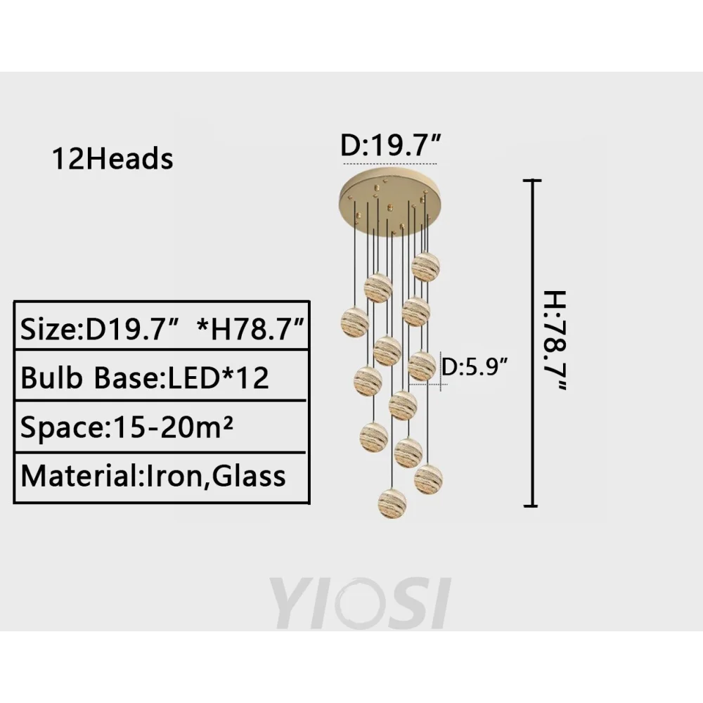D19.7"*H78.7" chandelier,chandeliers,sky,star,stairs,staircase,spiral staircase,long,extra large,large,huge,big,oversize
